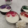 Floral tin candle